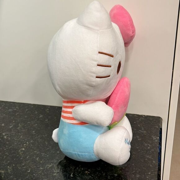Sanrio Hello Kitty Holding strawberry with pink bow on head 14” - Picture 6 of 8